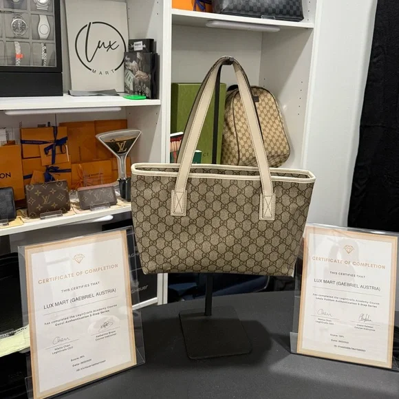 Gucci Tote Bag GG Logo Handbag GG Supreme Ivory - Picture 2 of 9